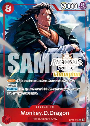 Monkey.D.Dragon (Regionals Champion Card Set 26-27 Vol.2) [One Piece Promotion Cards] Super Rare