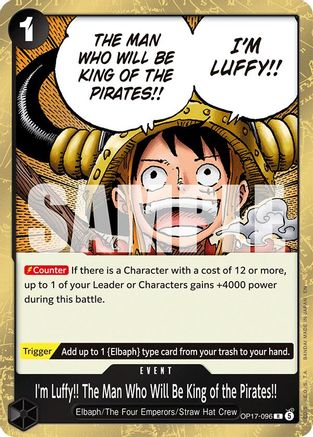 I'm Luffy!! The Man Who Will Be King of the Pirates!! [The World's Strongest Warriors] Rare