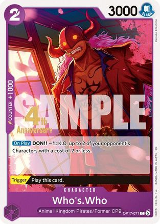 Who's.Who [The World's Strongest Warriors Release Event Cards] Common