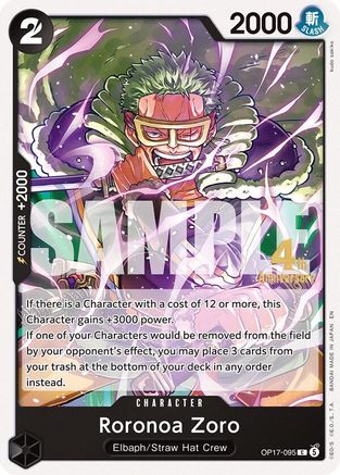 Roronoa Zoro (095) [The World's Strongest Warriors Release Event Cards] Common