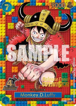Monkey.D.Luffy (4th Anniversary) (Winner) [One Piece Promotion Cards] Promo