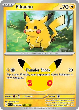 Pikachu 023/128 [ME 30th Celebration] (Holofoil)