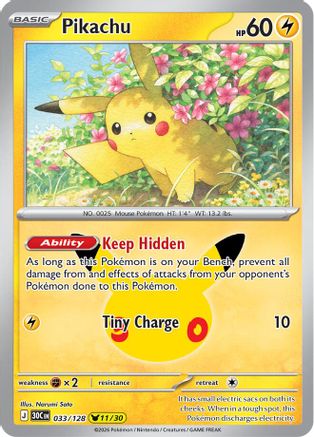 Pikachu 033/128 [ME 30th Celebration] (Holofoil)