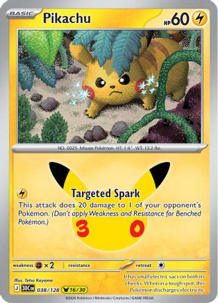 Pikachu 038/128 [ME 30th Celebration] (Holofoil)