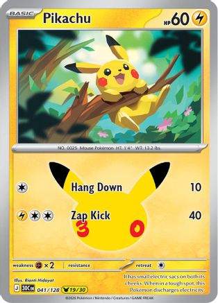Pikachu 041/128 [ME 30th Celebration] (Holofoil)