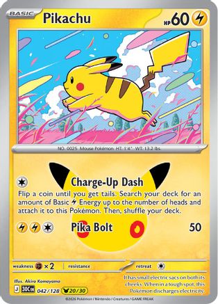 Pikachu 042/128 [ME 30th Celebration] (Holofoil)