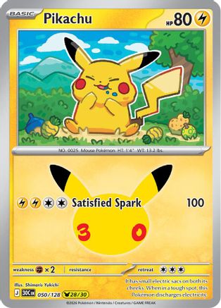 Pikachu 050/128 [ME 30th Celebration] (Holofoil)