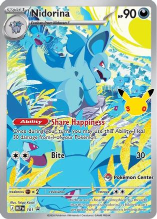 Nidorina (30th Celebration) (Pokemon Center Exclusive) 101 [ME Mega Evolution Promo] (Holofoil)