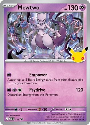 Mewtwo (30th Celebration) 104 [ME Mega Evolution Promo] (Holofoil)