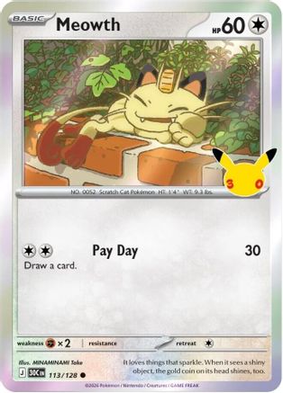 Meowth 113/128 [ME 30th Celebration] (Holofoil)