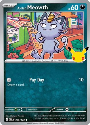 Alolan Meowth 089/128 [ME 30th Celebration] (Holofoil)