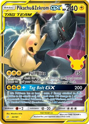 Pikachu & Zekrom GX 033/181 [ME 30th Celebration Classic Collection] (Holofoil)