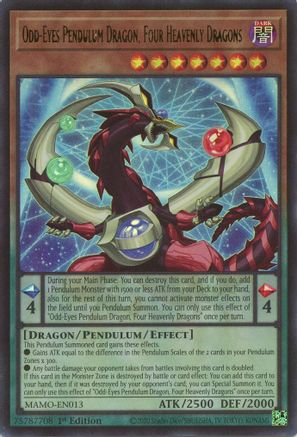 Odd-Eyes Pendulum Dragon, Four Heavenly Dragons [MAMO-EN013] Ultra Rare