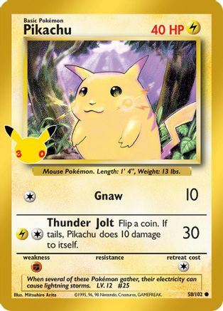 Pikachu 058/102 [ME 30th Celebration Classic Collection] (Holofoil)