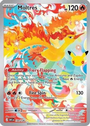 Moltres 130/128 [ME 30th Celebration] (Holofoil)
