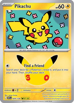 Pikachu 029/128 [ME 30th Celebration] (Holofoil)