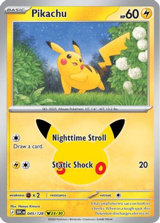 Pikachu 045/128 [ME 30th Celebration] (Holofoil)