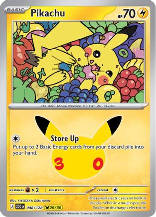 Pikachu 048/128 [ME 30th Celebration] (Holofoil)