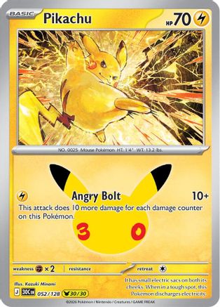Pikachu 052/128 [ME 30th Celebration] (Holofoil)