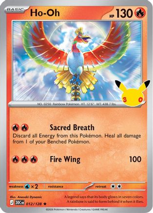 Ho-Oh 012/128 [ME 30th Celebration] (Holofoil)