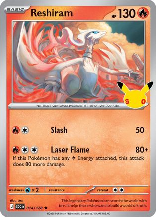 Reshiram 014/128 [ME 30th Celebration] (Holofoil)