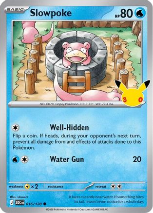 Slowpoke 016/128 [ME 30th Celebration] (Holofoil)