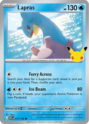 Lapras 017/128 [ME 30th Celebration] (Holofoil)
