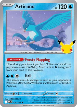 Articuno 018/128 [ME 30th Celebration] (Holofoil)