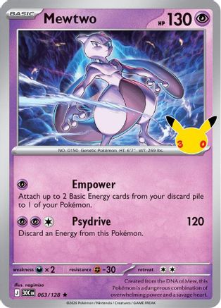 Mewtwo 063/128 [ME 30th Celebration] (Holofoil)