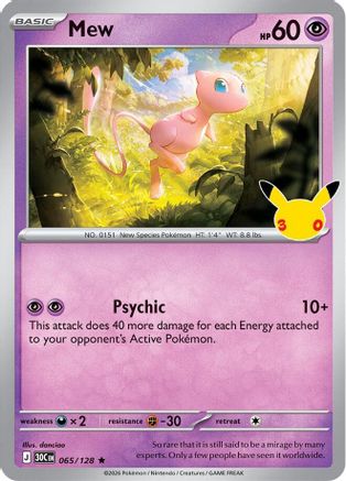 Mew 065/128 [ME 30th Celebration] (Holofoil)