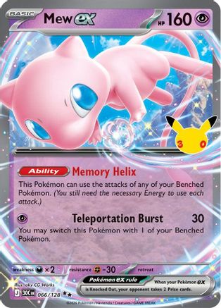 Mew ex 066/128 [ME 30th Celebration] (Holofoil)