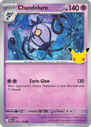 Chandelure 075/128 [ME 30th Celebration] (Holofoil)