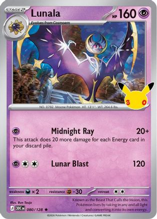 Lunala 080/128 [ME 30th Celebration] (Holofoil)