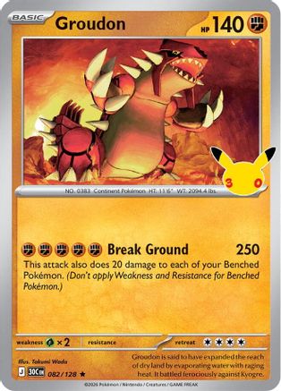 Groudon 082/128 [ME 30th Celebration] (Holofoil)