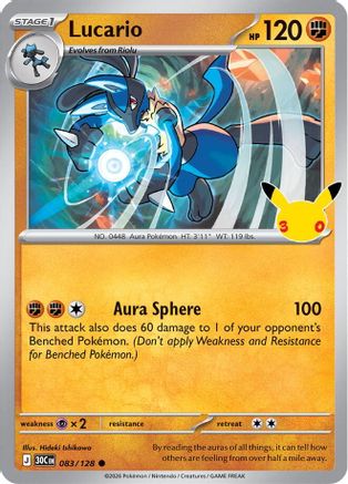 Lucario 083/128 [ME 30th Celebration] (Holofoil)