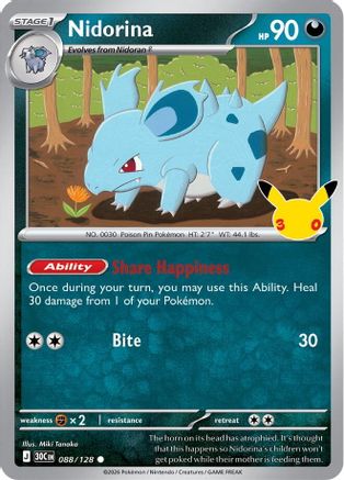 Nidorina 088/128 [ME 30th Celebration] (Holofoil)