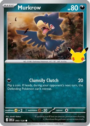 Murkrow 093/128 [ME 30th Celebration] (Holofoil)