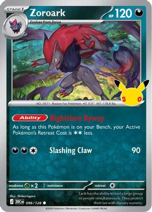 Zoroark 096/128 [ME 30th Celebration] (Holofoil)