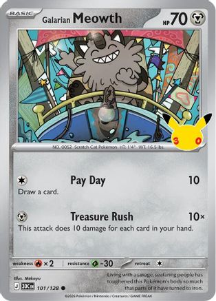Galarian Meowth 101/128 [ME 30th Celebration] (Holofoil)