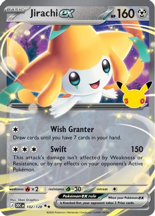 Jirachi ex 102/128 [ME 30th Celebration] (Holofoil)