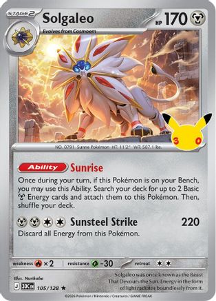 Solgaleo 105/128 [ME 30th Celebration] (Holofoil)