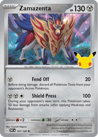 Zamazenta 107/128 [ME 30th Celebration] (Holofoil)
