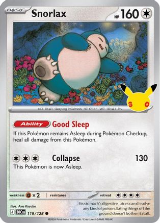 Snorlax 119/128 [ME 30th Celebration] (Holofoil)