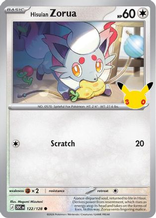 Hisuian Zorua 122/128 [ME 30th Celebration] (Holofoil)