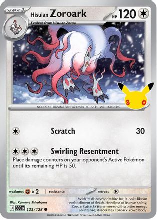 Hisuian Zoroark 123/128 [ME 30th Celebration] (Holofoil)