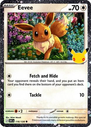 Eevee (30th Celebration) 116/128 [Blister Exclusives] (Holofoil)