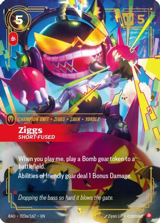 Ziggs, Short-Fused (Alternate Art) (023a/167) [Radiance] Foil
