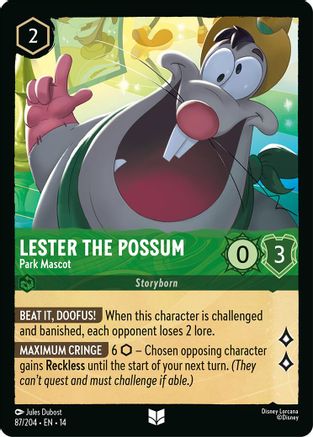 Lester the Possum - Park Mascot (87/204) Hyperia City (Non-Foil)