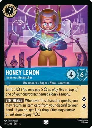 Honey Lemon - Ingenious Researcher (144/204) Hyperia City (Non-Foil)