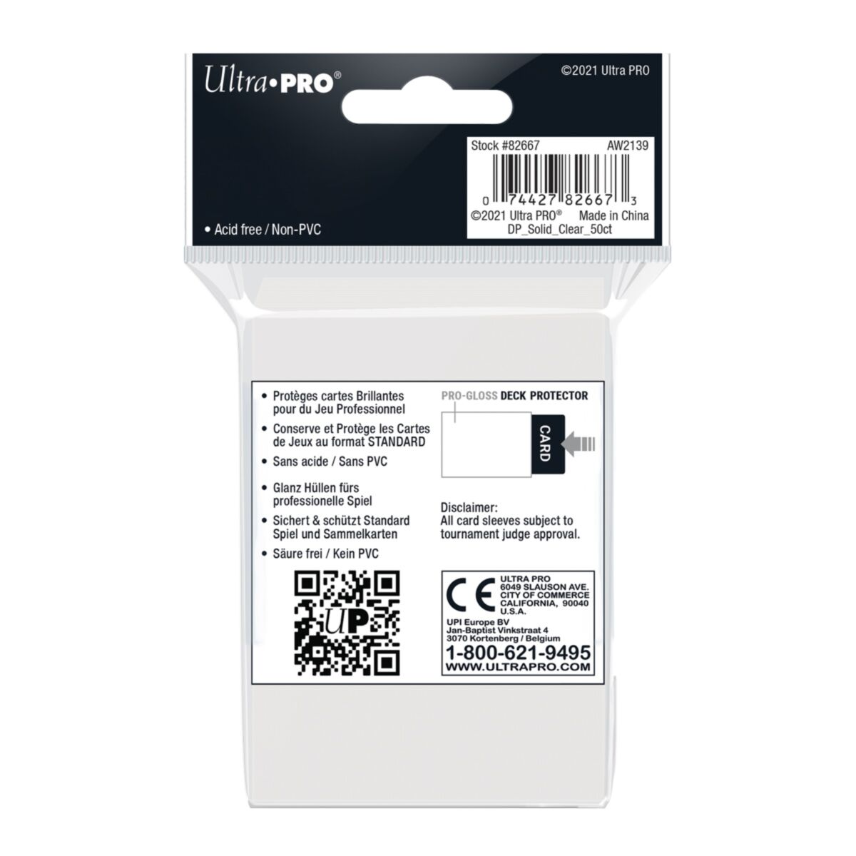Ultra Pro - Gloss Deck Protector Sleeves - Clear (50 pc) (Standard Sized)